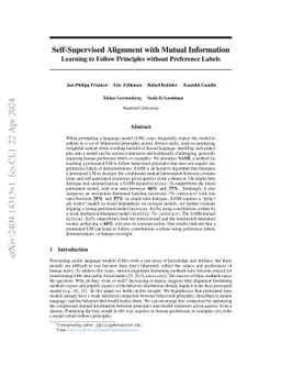 Self-Supervised Alignment with Mutual Information: Learning to Follow
  Principles without Preference Labels
