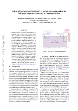 Pre-Calc: Learning to Use the Calculator Improves Numeracy in Language
  Models