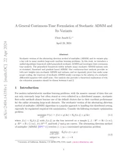 A General Continuous-Time Formulation of Stochastic ADMM and Its
  Variants