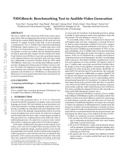 TAVGBench: Benchmarking Text to Audible-Video Generation