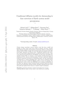 Conditional diffusion models for downscaling & bias correction of Earth
  system model precipitation