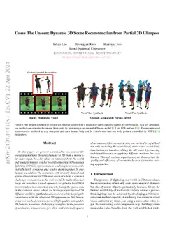 Guess The Unseen: Dynamic 3D Scene Reconstruction from Partial 2D
  Glimpses