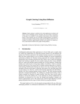Graph Coloring Using Heat Diffusion