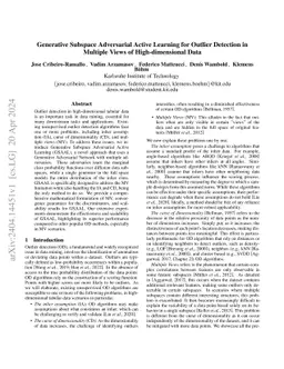 Generative Subspace Adversarial Active Learning for Outlier Detection in
  Multiple Views of High-dimensional Data