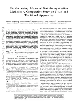 Benchmarking Advanced Text Anonymisation Methods: A Comparative Study on
  Novel and Traditional Approaches