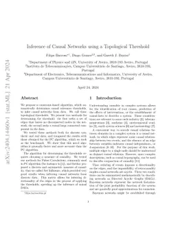 Inference of Causal Networks using a Topological Threshold