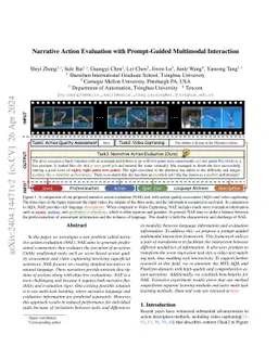 Narrative Action Evaluation with Prompt-Guided Multimodal Interaction