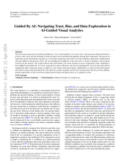 Guided By AI: Navigating Trust, Bias, and Data Exploration in AI-Guided
  Visual Analytics