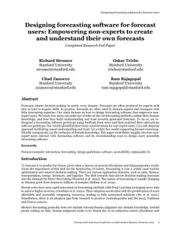 Designing forecasting software for forecast users: Empowering
  non-experts to create and understand their own forecasts