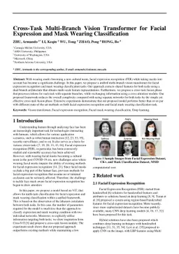 Cross-Task Multi-Branch Vision Transformer for Facial Expression and
  Mask Wearing Classification