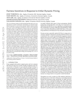Fairness Incentives in Response to Unfair Dynamic Pricing