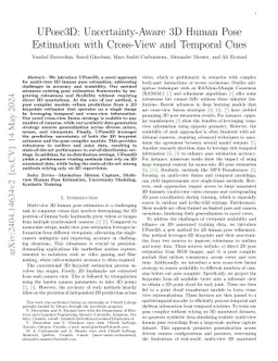 UPose3D: Uncertainty-Aware 3D Human Pose Estimation with Cross-View and
  Temporal Cues
