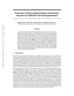 Progressive Token Length Scaling in Transformer Encoders for Efficient Universal Segmentation