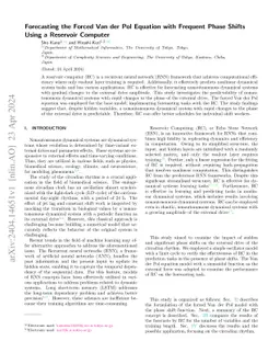 Forecasting the Forced van der Pol Equation with Frequent Phase Shifts
  Using Reservoir Computing