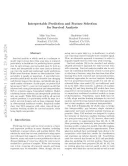 Interpretable Prediction and Feature Selection for Survival Analysis