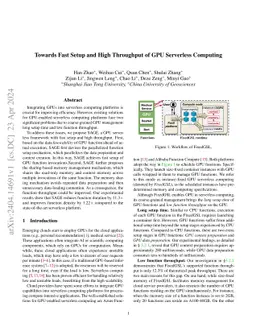 Towards Fast Setup and High Throughput of GPU Serverless Computing