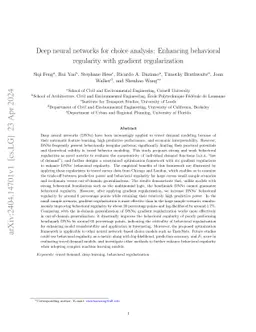 Deep neural networks for choice analysis: Enhancing behavioral
  regularity with gradient regularization