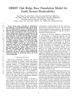 ORBIT: Oak Ridge Base Foundation Model for Earth System Predictability