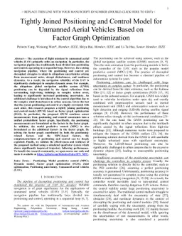 Tightly Joined Positioning and Control Model for Unmanned Aerial
  Vehicles Based on Factor Graph Optimization