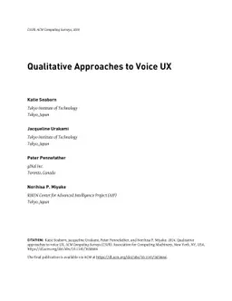 Qualitative Approaches to Voice UX
