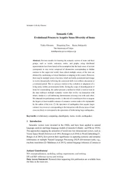 Semantic Cells: Evolutional Process to Acquire Sense Diversity of Items