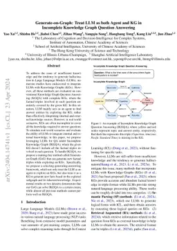 Generate-on-Graph: Treat LLM as both Agent and KG in Incomplete
  Knowledge Graph Question Answering