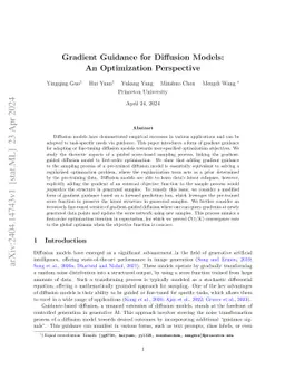 Gradient Guidance for Diffusion Models: An Optimization Perspective
