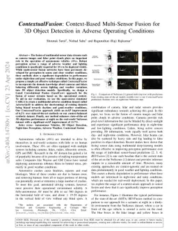ContextualFusion: Context-Based Multi-Sensor Fusion for 3D Object
  Detection in Adverse Operating Conditions