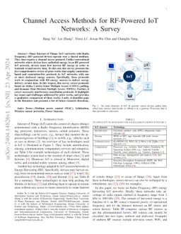 Channel Access Methods for RF-Powered IoT Networks: A Survey