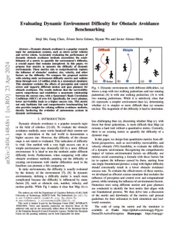 Evaluating Dynamic Environment Difficulty for Obstacle Avoidance
  Benchmarking
