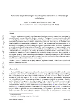 Variational Bayesian surrogate modelling with application to robust
  design optimisation