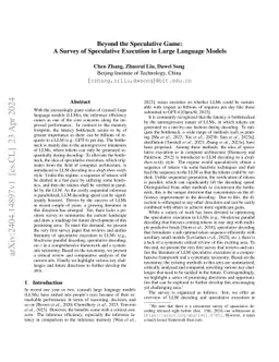 Beyond the Speculative Game: A Survey of Speculative Execution in Large
  Language Models