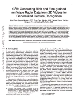 G3R: Generating Rich and Fine-grained mmWave Radar Data from 2D Videos
  for Generalized Gesture Recognition