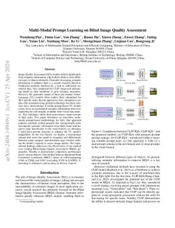 Multi-Modal Prompt Learning on Blind Image Quality Assessment