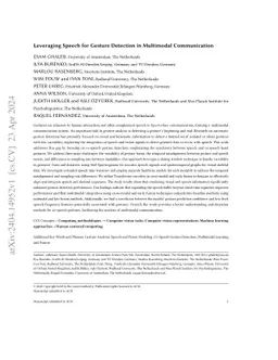 Leveraging Speech for Gesture Detection in Multimodal Communication