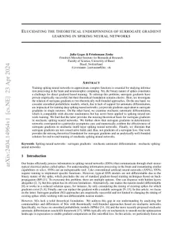 Elucidating the theoretical underpinnings of surrogate gradient learning
  in spiking neural networks