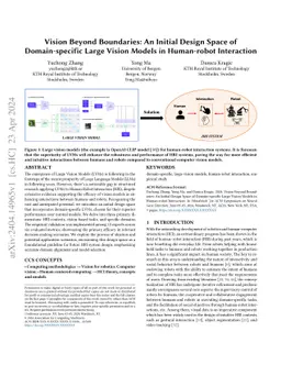 Vision Beyond Boundaries: An Initial Design Space of Domain-specific
  Large Vision Models in Human-robot Interaction