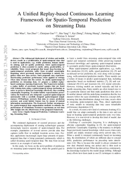 A Unified Replay-based Continuous Learning Framework for Spatio-Temporal
  Prediction on Streaming Data