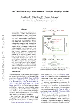 TAXI: Evaluating Categorical Knowledge Editing for Language Models
