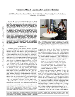 Unknown Object Grasping for Assistive Robotics