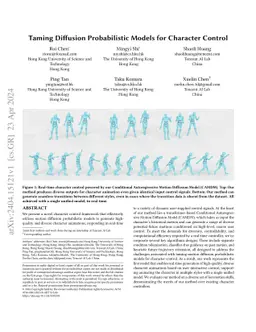 Taming Diffusion Probabilistic Models for Character Control