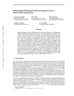 Rethinking LLM Memorization through the Lens of Adversarial Compression