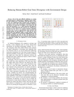 Reducing Human-Robot Goal State Divergence with Environment Design