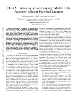 FLoRA: Enhancing Vision-Language Models with Parameter-Efficient
  Federated Learning