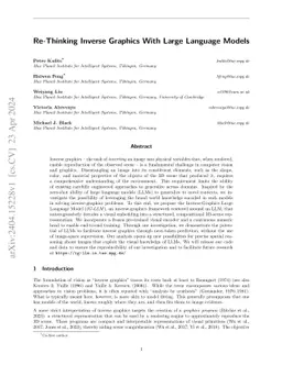 Re-Thinking Inverse Graphics With Large Language Models