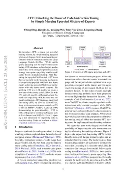 XFT: Unlocking the Power of Code Instruction Tuning by Simply Merging
  Upcycled Mixture-of-Experts