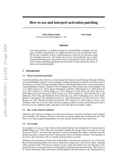 How to use and interpret activation patching
