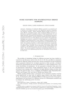 Score matching for sub-Riemannian bridge sampling