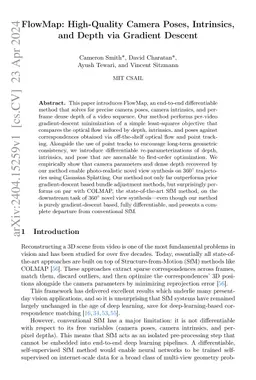 FlowMap: High-Quality Camera Poses, Intrinsics, and Depth via Gradient
  Descent