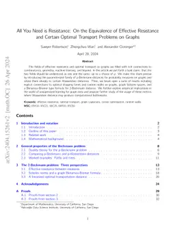 Resistance Distance and Linearized Optimal Transport on Graphs